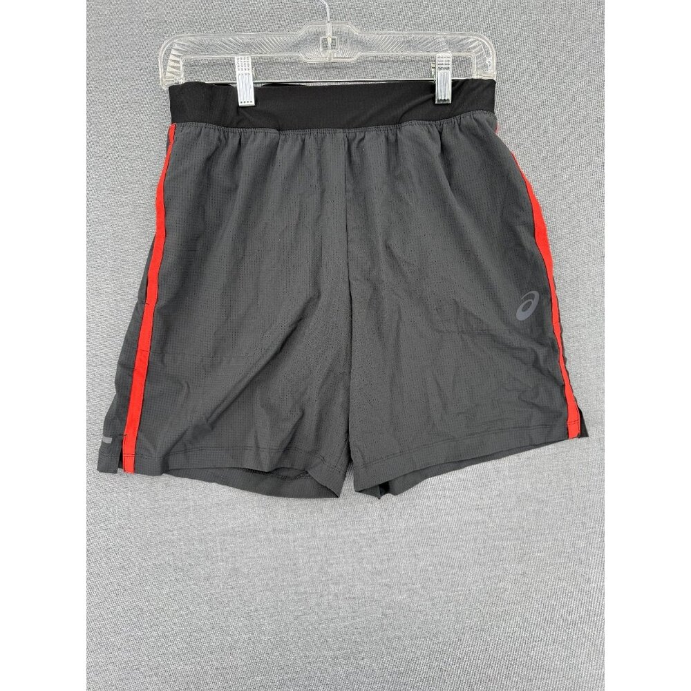 ASICS Lightweight Running Shorts Gray Mens S 7" Performance Stripe